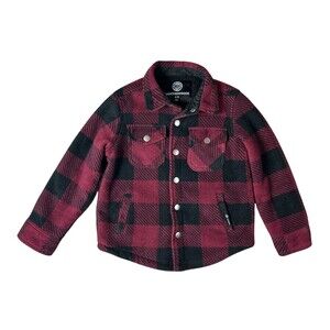 Weatherproof Kids Red Plaid Sherpa Shacket Jacket Size 4/5 Layering Versatile